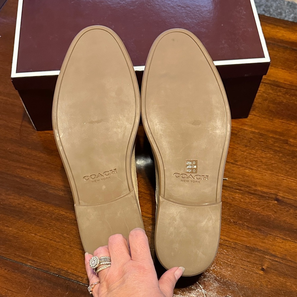 Coach Men's Taupe Suede Oxfords - Picture 11 of 13